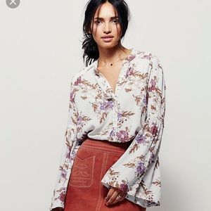 Free People Bell Sleeve Blouse